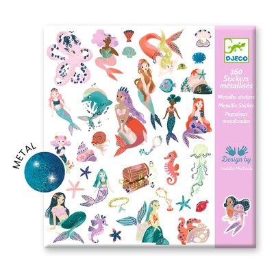 Buy Djeco Sparkly Mermaids Metallic Sticker Set wholesale at Kaleidoscope Australasia Pty Ltd