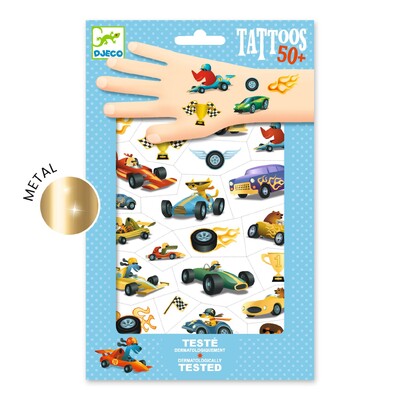 Buy Djeco Speedsters Temporary Tattoos wholesale at Kaleidoscope Australasia Pty Ltd