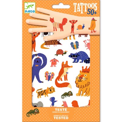 Buy Djeco Funny Animals Temporary Tattoos wholesale at Kaleidoscope Australasia Pty Ltd