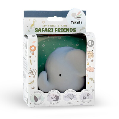Buy Tikiri Elephant Rubber Teether Rattle & Bath Toy in Retail Box wholesale at Kaleidoscope Australasia Pty Ltd