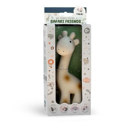 Buy Tikiri Giraffe Rubber Teether Rattle & Bath Toy in Retail Box wholesale at Kaleidoscope Australasia Pty Ltd