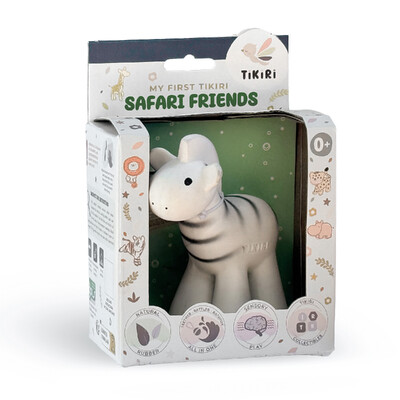 Buy Tikiri Zebra Rubber Teether Rattle & Bath Toy in Retail Box wholesale at Kaleidoscope Australasia Pty Ltd