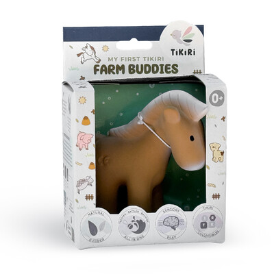 Buy Tikiri Horse Rubber Teether Rattle & Bath Toy in Retail Box wholesale at Kaleidoscope Australasia Pty Ltd