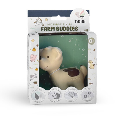 Buy Tikiri Puppy Rubber Teether Rattle & Bath Toy in Retail Box wholesale at Kaleidoscope Australasia Pty Ltd