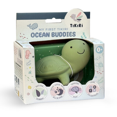 Buy Tikiri Turtle Rubber Teether Rattle & Bath Toy in Retail Box wholesale at Kaleidoscope Australasia Pty Ltd