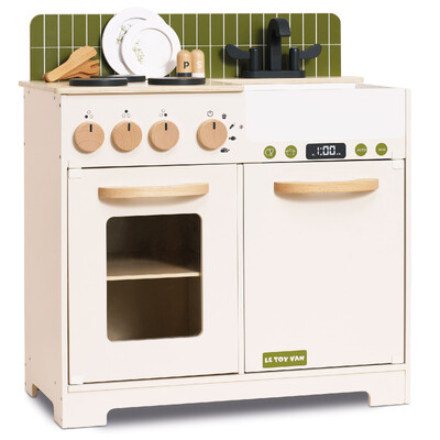 Buy Le Toy Van Olive Wooden Kitchenette Play Kitchen wholesale at Kaleidoscope Australasia Pty Ltd