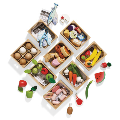 Buy Le Toy Van Complete Set of 8 Market Crates wholesale at Kaleidoscope Australasia Pty Ltd