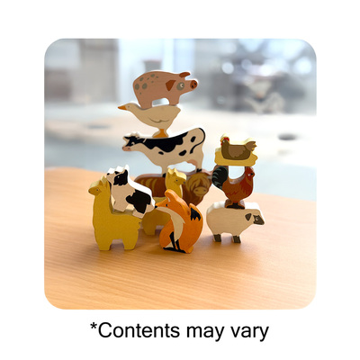 Selection farm wooden animals